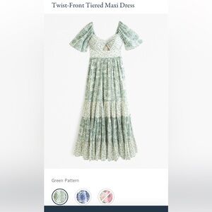 Abercrombie & Fitch Twist-Front Tiered Maxi Dress